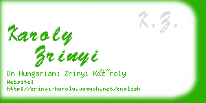 karoly zrinyi business card